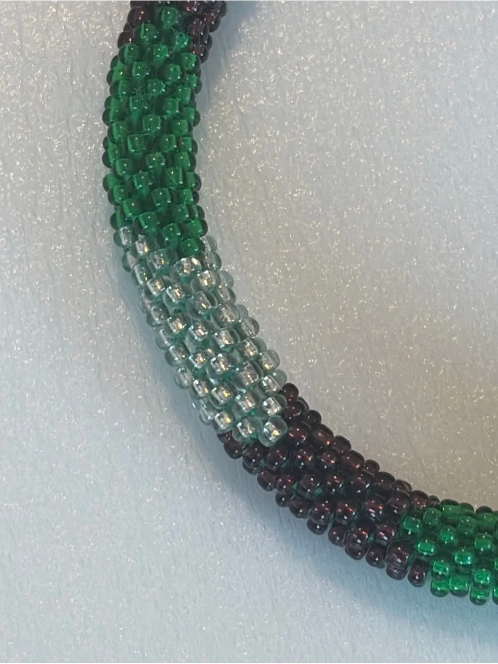 Lot 2 GLASS SEED BEAD ROLL ON BRACELET  BANGLE 8 In for small wrists green pink